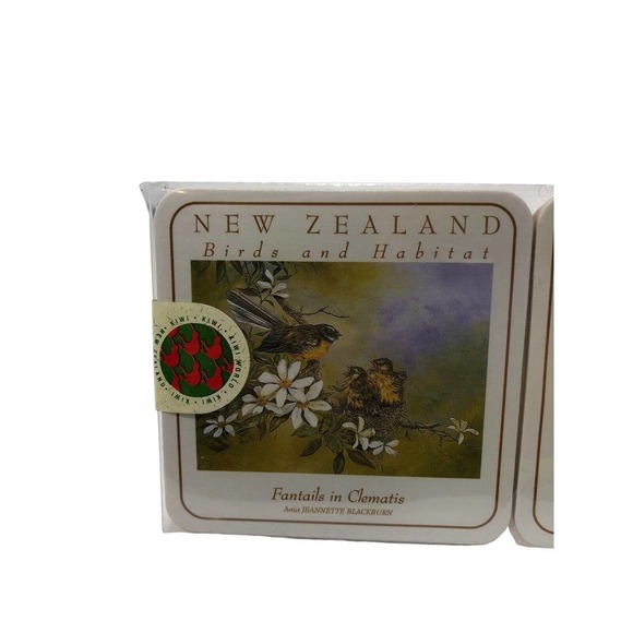 New Zealand Coasters Set NEW 6 Birds and Habitat Coasters Kiwi World - Picture 10 of 12
